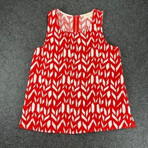 EVERLY Red White Geometric Print Sleeveless Tank Top Women's Size M